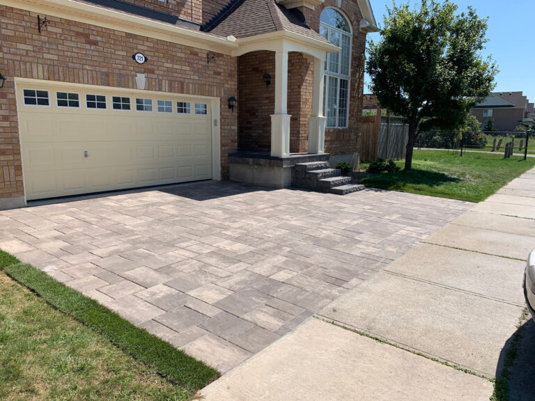 Interlocking paver driveway and walkway